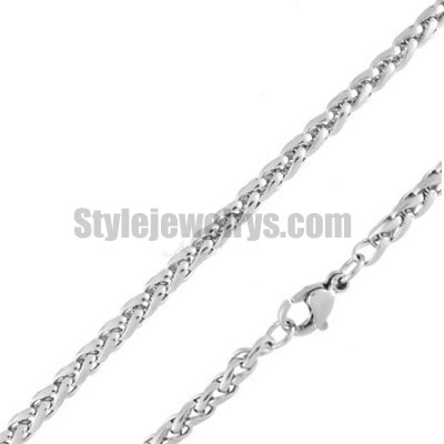 Stainless steel jewelry Chain 50cm - 55cm length celtic rope chain necklace w/lobster 3mm ch360251 - Click Image to Close